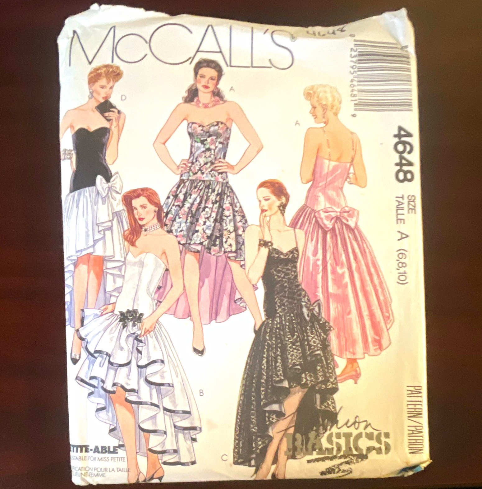 McCall's 4648 Vintage Original Misses/Women’s Evening Dress Sewing Pattern