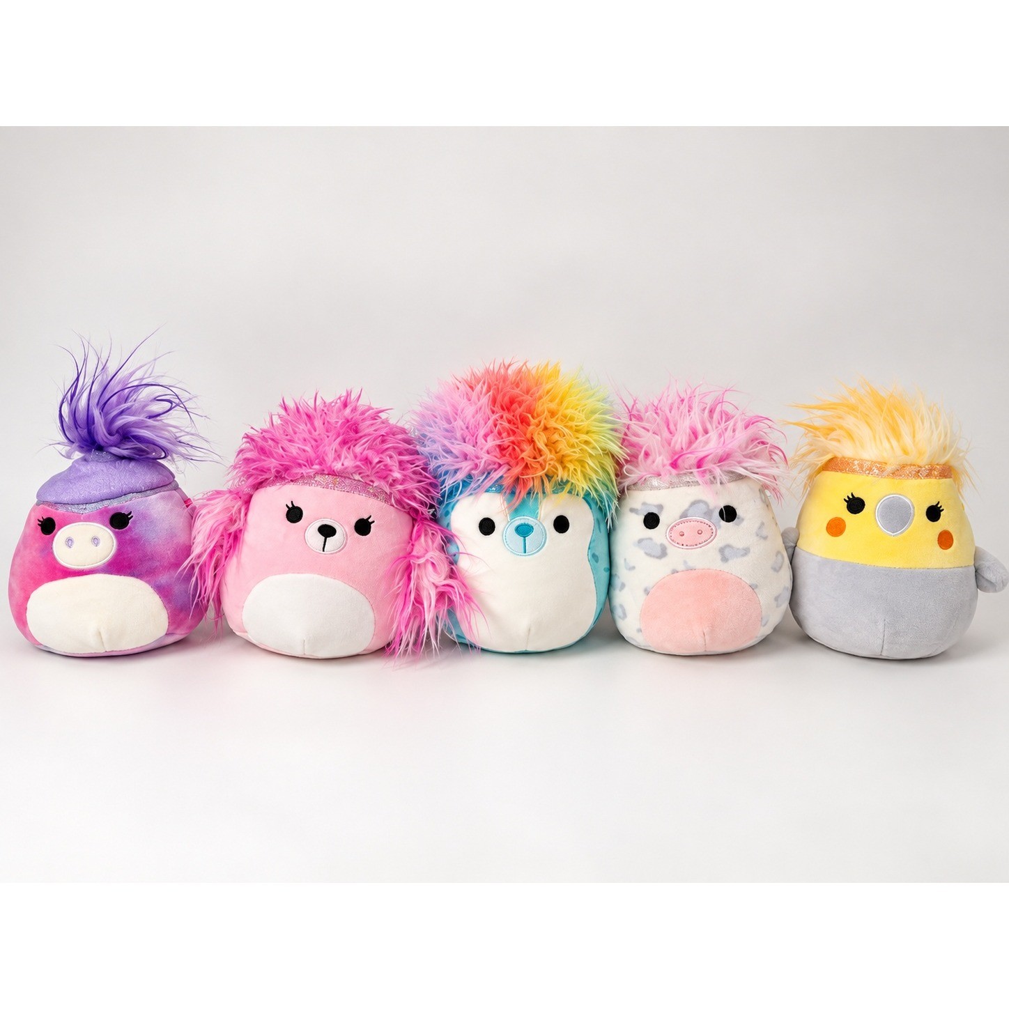 Squishmallows Squish-Doo Lot of 5 Plush Fuzzy Hair Collectible Stuffed Animals