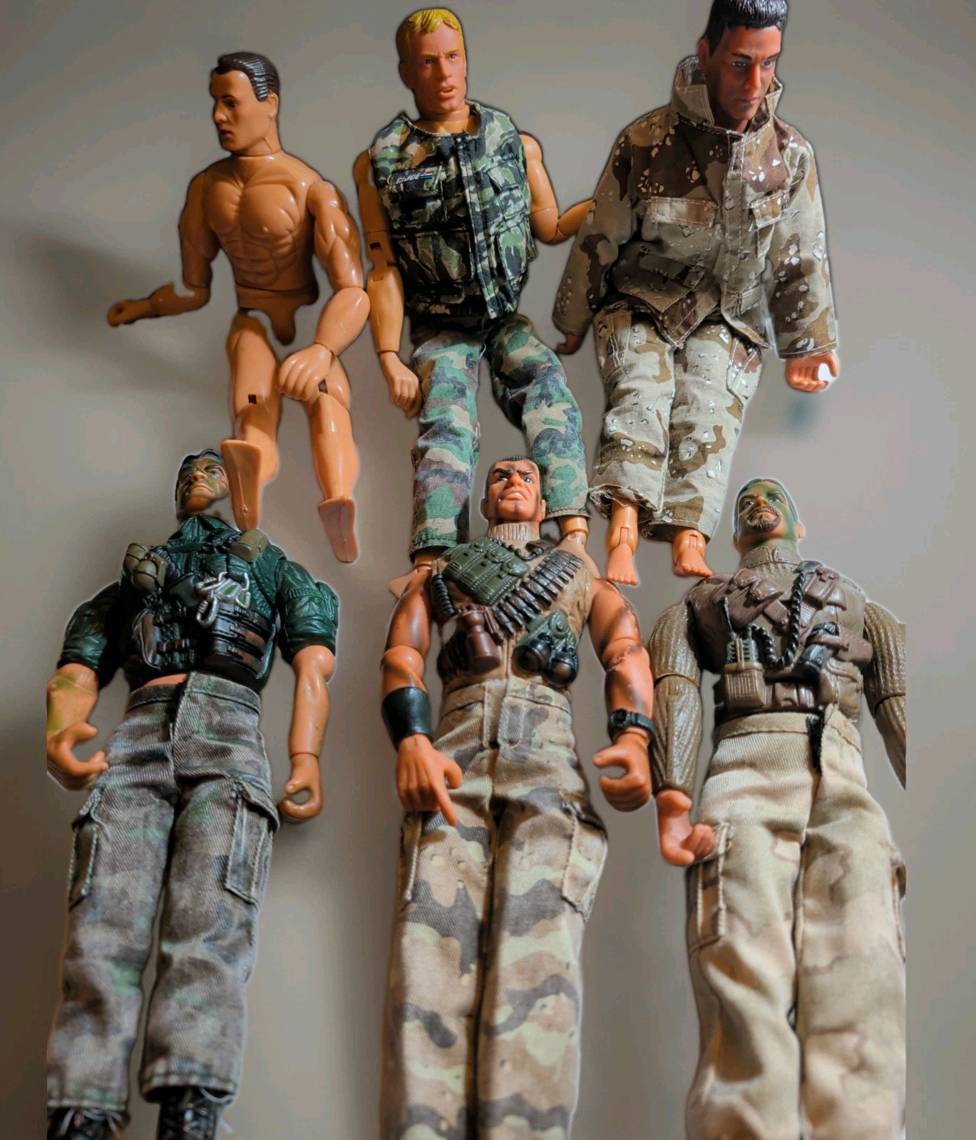 Vtg 1/6 Military Figures Lot of 6 - Lanard Ultra Corps Power Team 12\