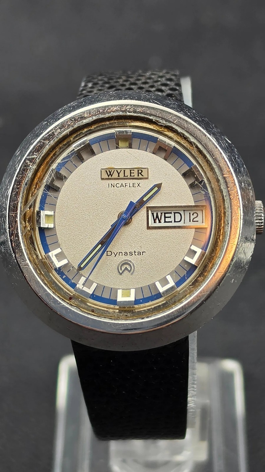 1970s Wyler Incaflex Dynastar Lifeguard Day-Date Swiss Automatic 4170E