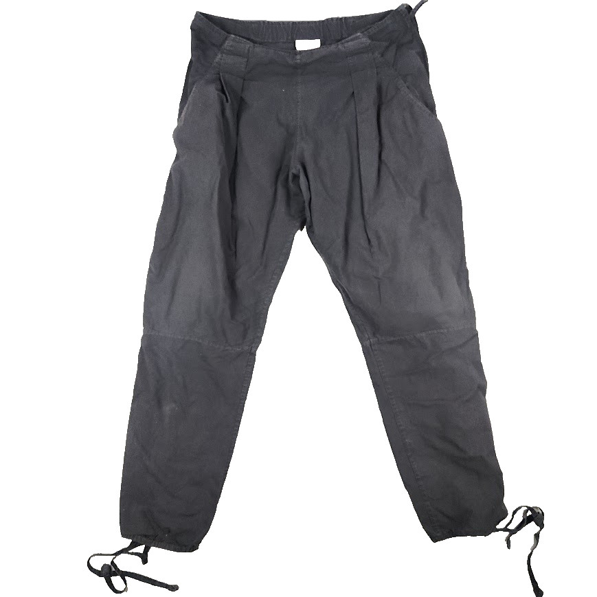 Anokhi Women\'s Black Drawstring Pleated Cargo Jogger Pants Size Medium (0193)