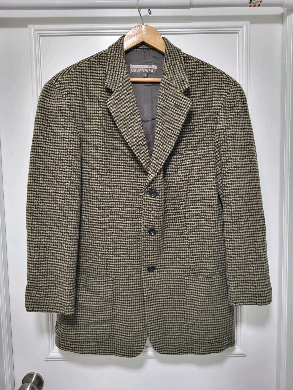 Vtg Structure Urban Wear Houndstooth Wool Cashmere Blend Heritage Sportcoat M Vtg Structure Urban Wear Houndstooth Wool Cashmere Blend Heritage Sportcoat M
