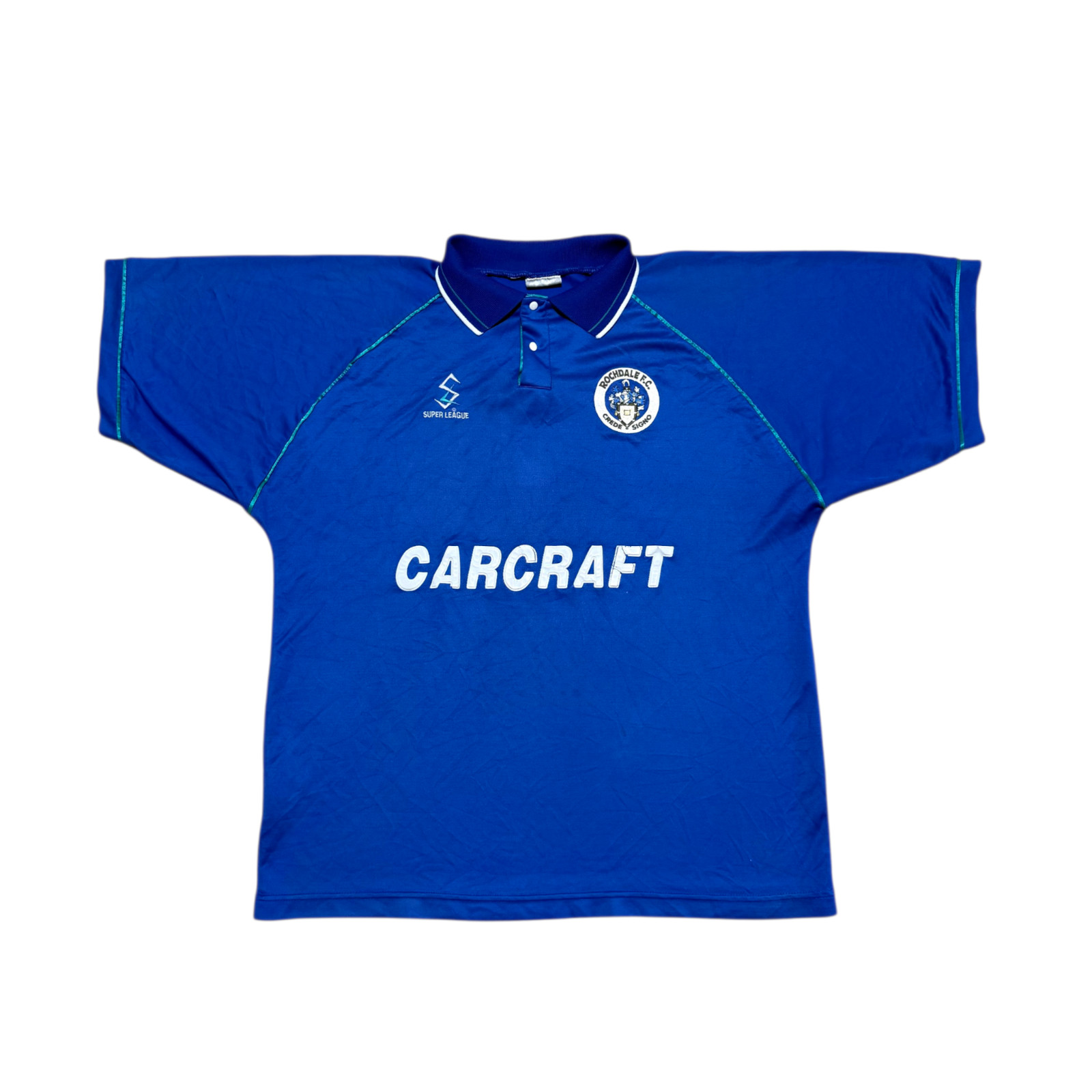 Vintage 1996-98 Rochdale AFC Home Football Shirt Carcraft Super League Men\'s XL