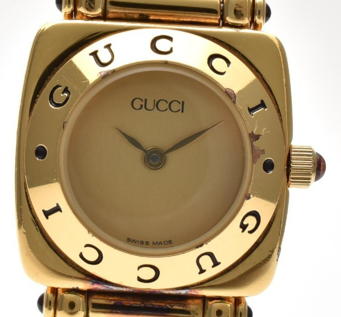 Vintage [Exc+5] GUCCI 6300L Hoursebit Gold Quartz Women's Watch From JAPAN