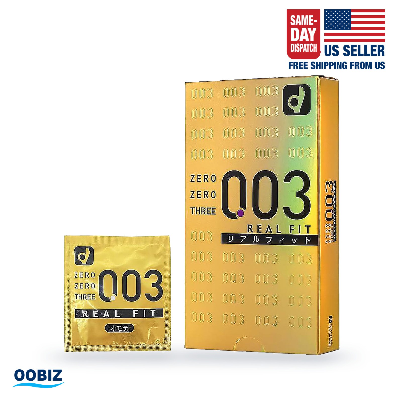 Okamoto 003 Condom Zero Three Real Fit Ultra Thin 0.03 mm Condom 10pcs-US Seller