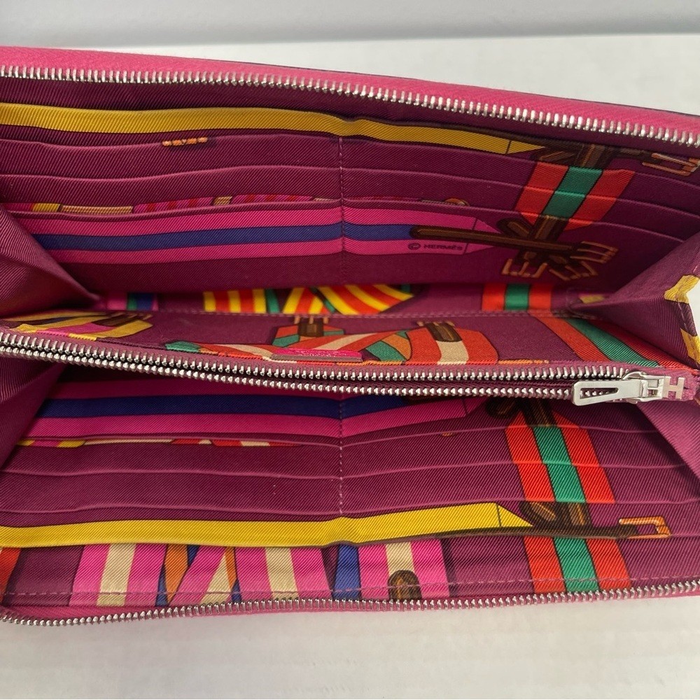 Hermès Azap Long Silkin Wallet in Pink Epsom Leather - Preowned