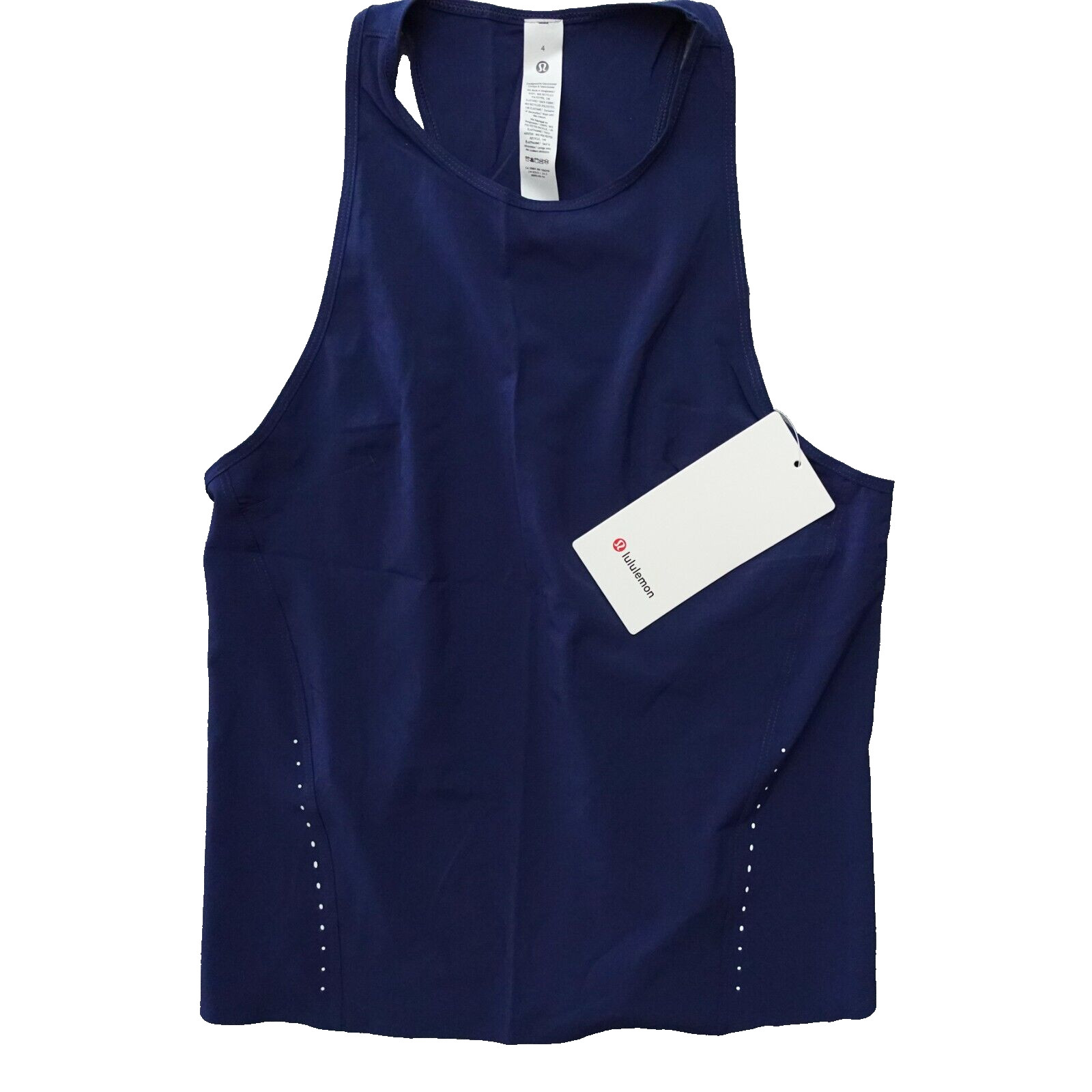 New Lululemon Size 4 Lightweight Stretch Run Tank Racerback NISE Navy Blue