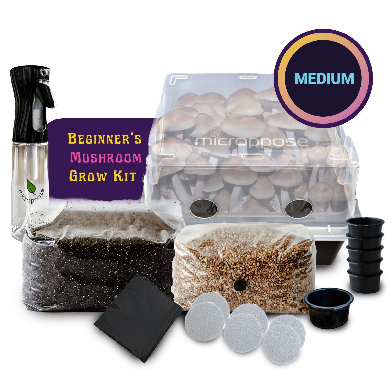 Medium Monotub Mushroom Grow Kit | Indoor Grow Bin w/ Substrate & Grain Spawn