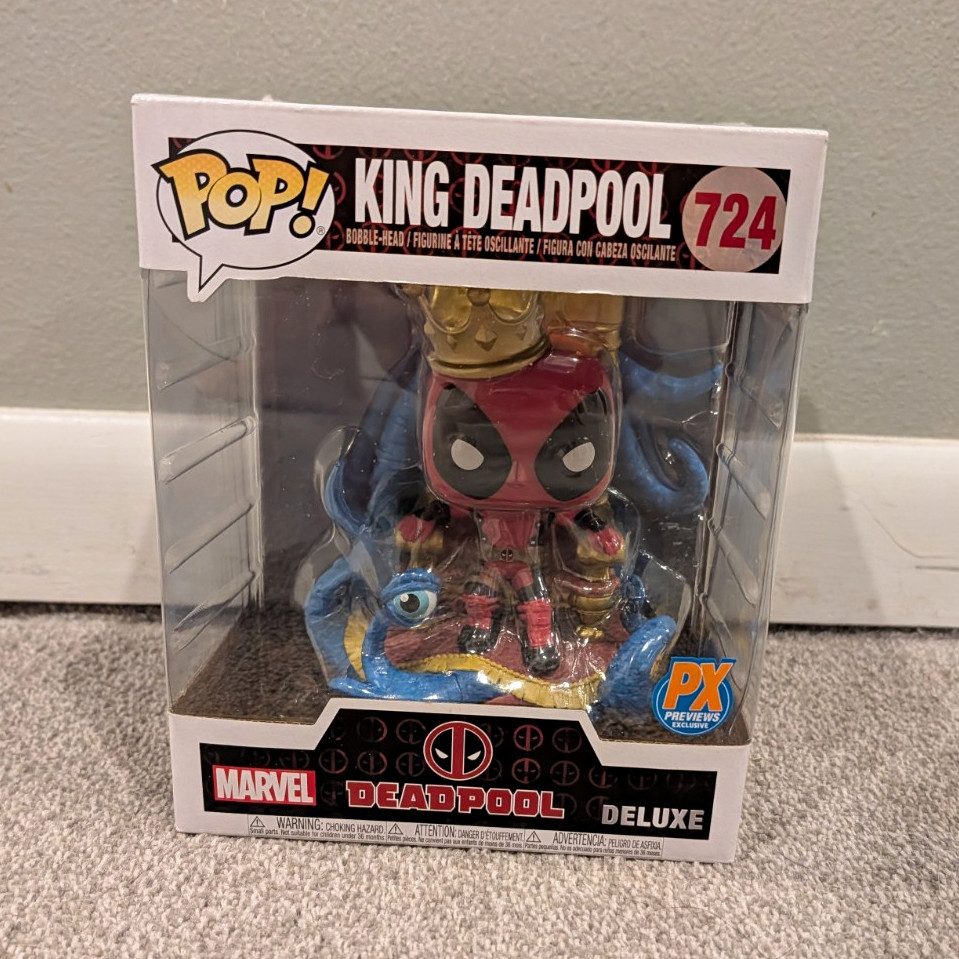 Funko Pop Deluxe Marvel Deadpool King Deadpool PX Previews Exclusive #724