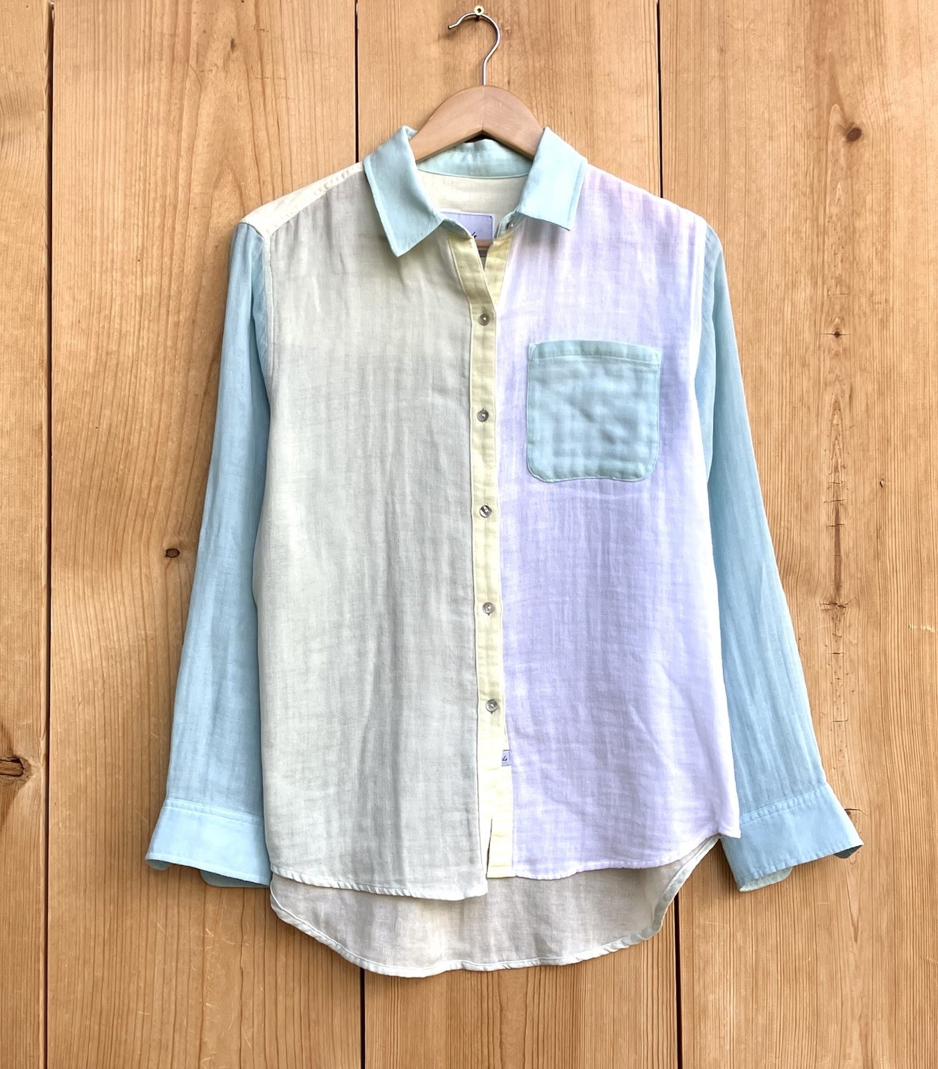 Rails Ellis Mint Gauze Colorblock Organic Cotton Top Sz Small Rails Ellis Mint Gauze Colorblock Organic Cotton Top Sz Small
