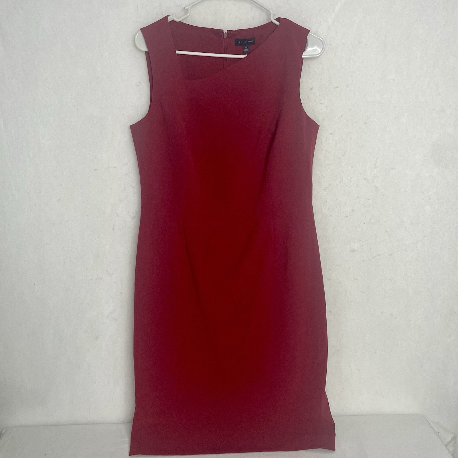 The Limited Women’s Cranberry Sleeveless Structured Slant Neck Dress Sz 10 The Limited Women’s Cranberry Sleeveless Structured Slant Neck Dress Sz 10