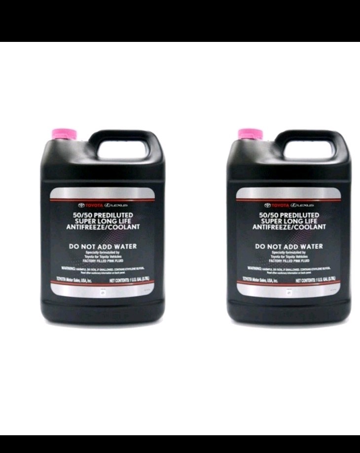 ⛽️⛽️2 Gallons Super Long Life 50/50 Pink Antifreeze Coolant for Toyota-Lexus OEM