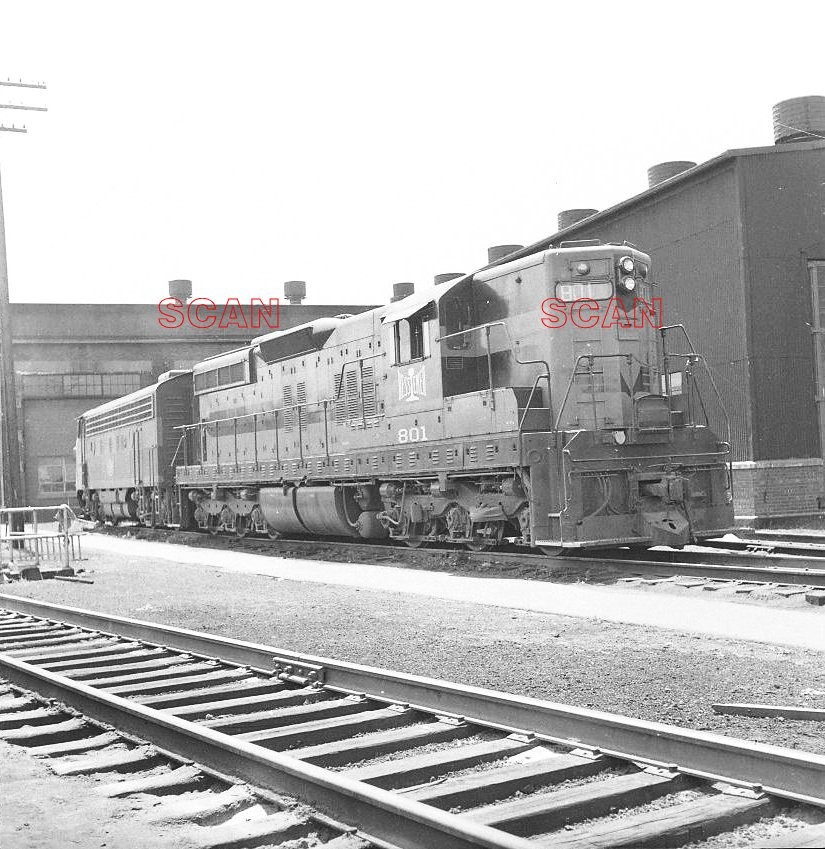 26BB150 NEGATIVE 1970s BESSEMER & LAKE ERIE RAILROAD LOCO #801