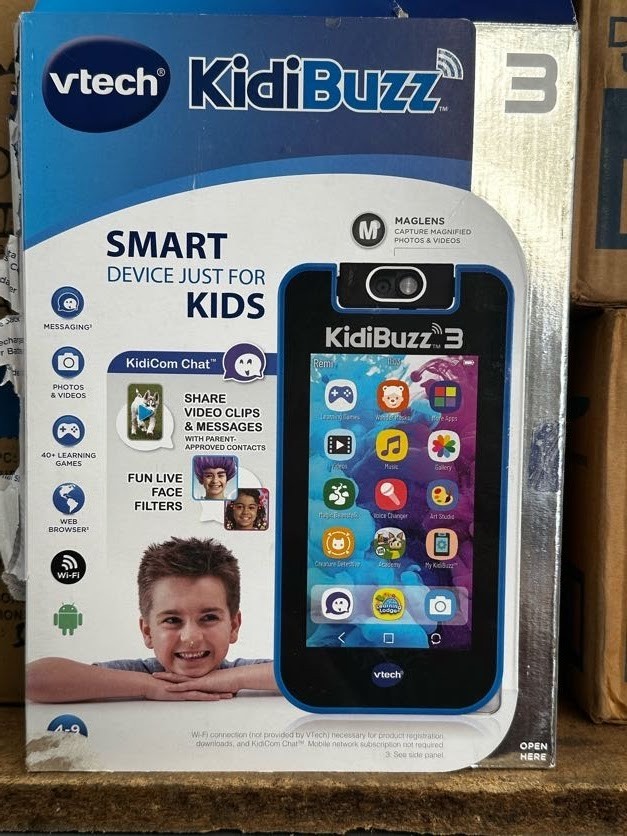 VTech KidiBuzz 3 Smart Device - Black and blue NEW DEMEGED PACKAGE VTech KidiBuzz 3 Smart Device - Black and blue NEW DEMEGED PACKAGE