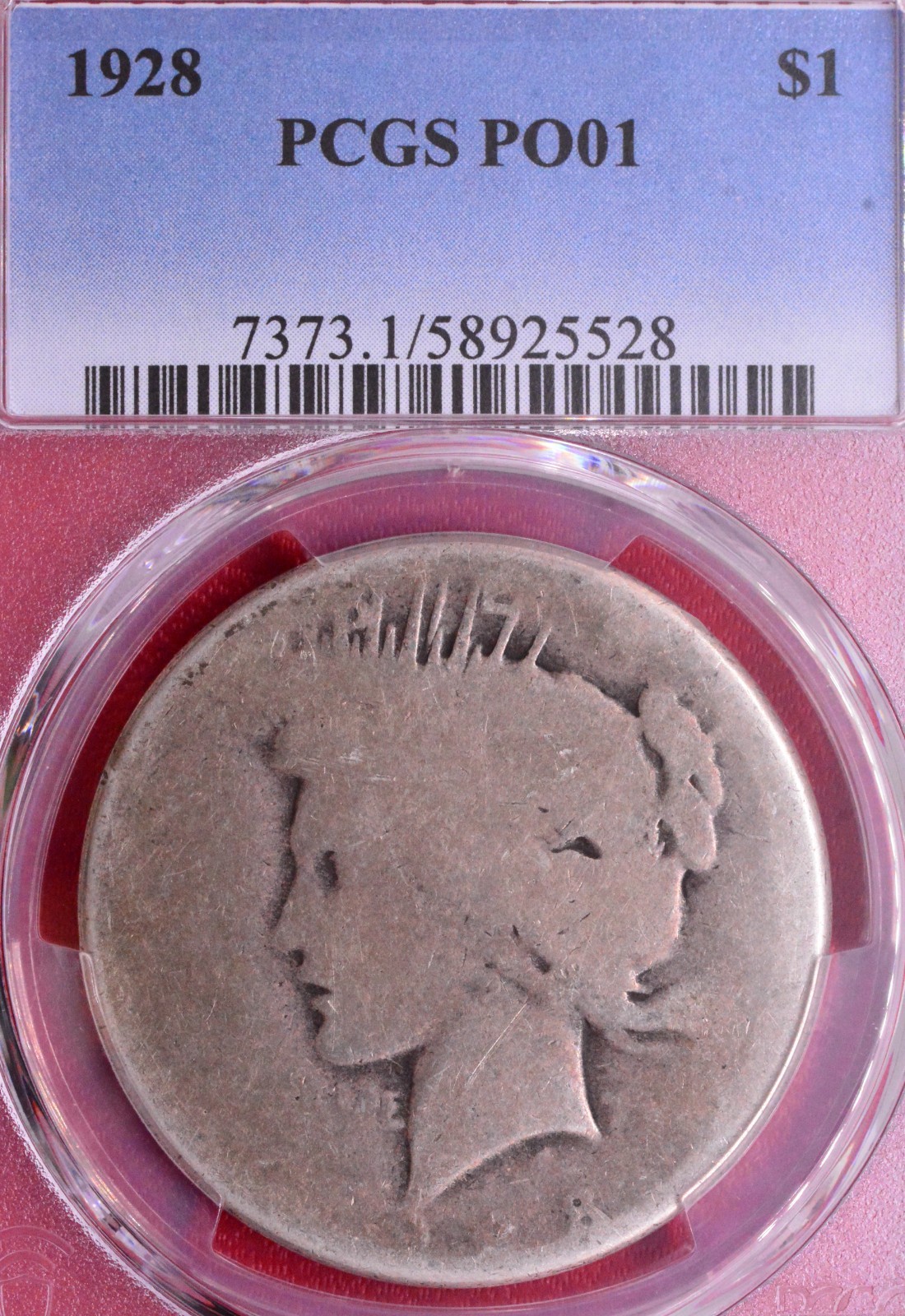 PCGS PO-1 1928 LOWBALL POCKET PIECE PEACE DOLLAR