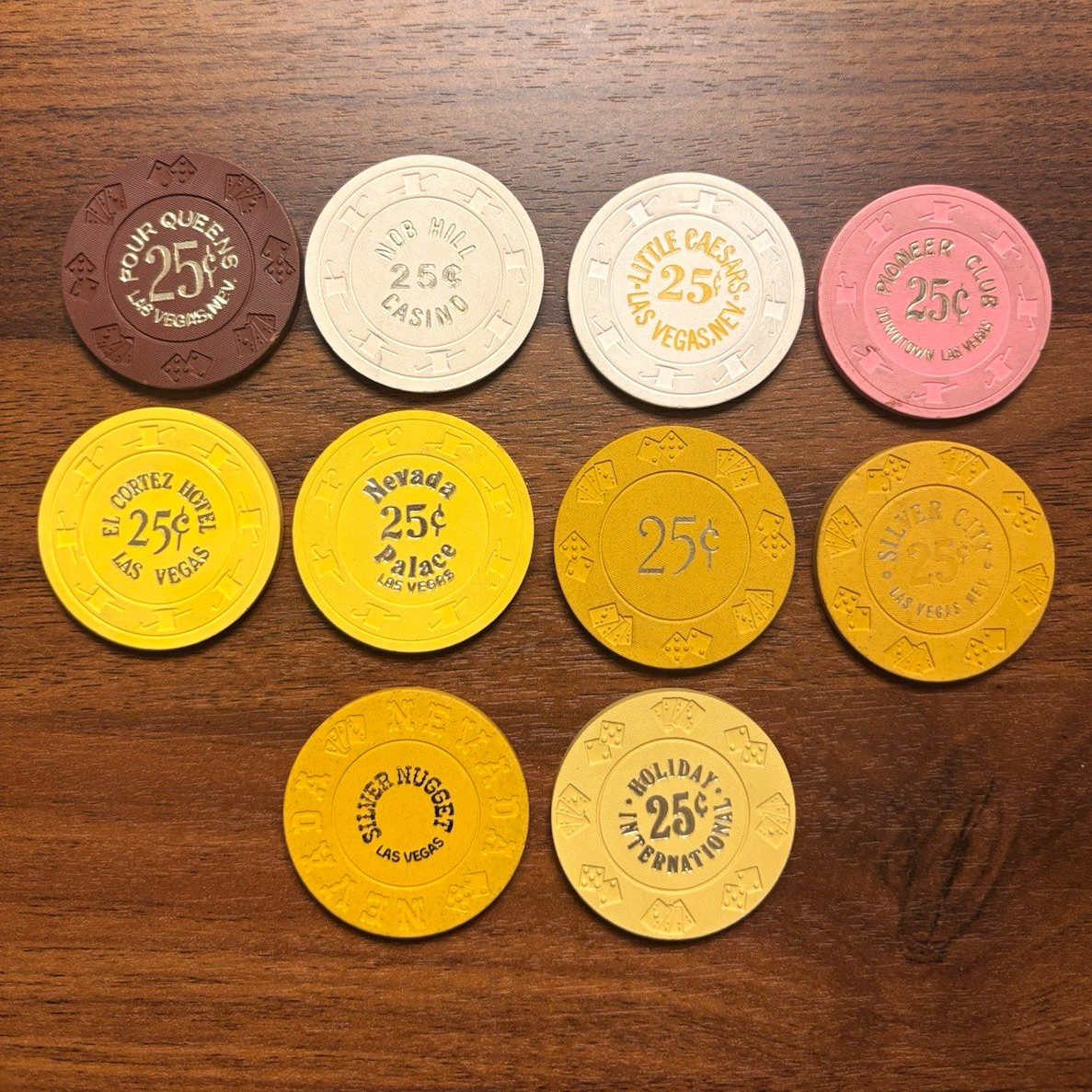 Lot of 10 Fractional Las Vegas Casino Chips w/ Display Backs *READ DESCRIPTION*