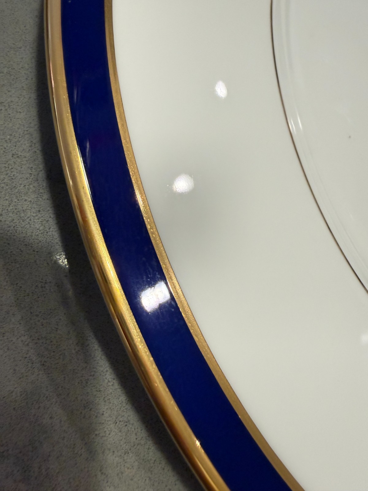 Sale Set 12 Lenox Federal Cobalt - Gold - Fine Bone China Dinner Plates - Rare