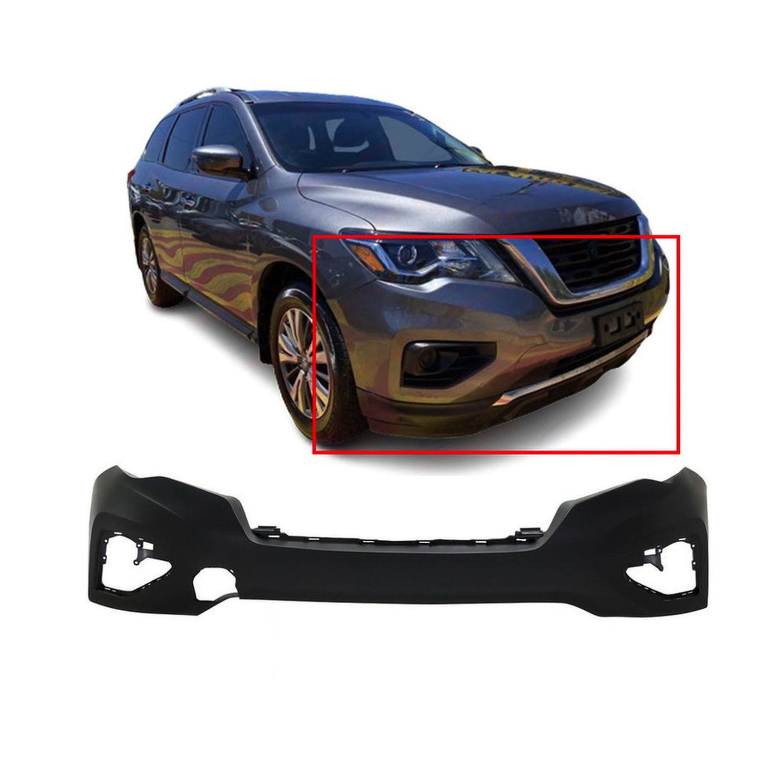 2017-2019 Nissan Pathfinder Primed Front Bumper Cover NI1000314 620229PF0H