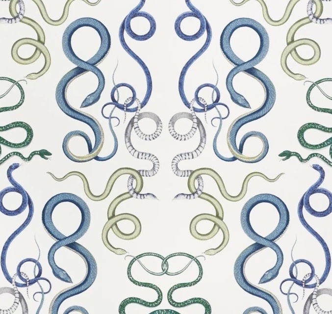 Schumacher Curtain Fabric \'GIOVE - EMERALD & SAPPHIRE\' 6 METRES 100% Cotton