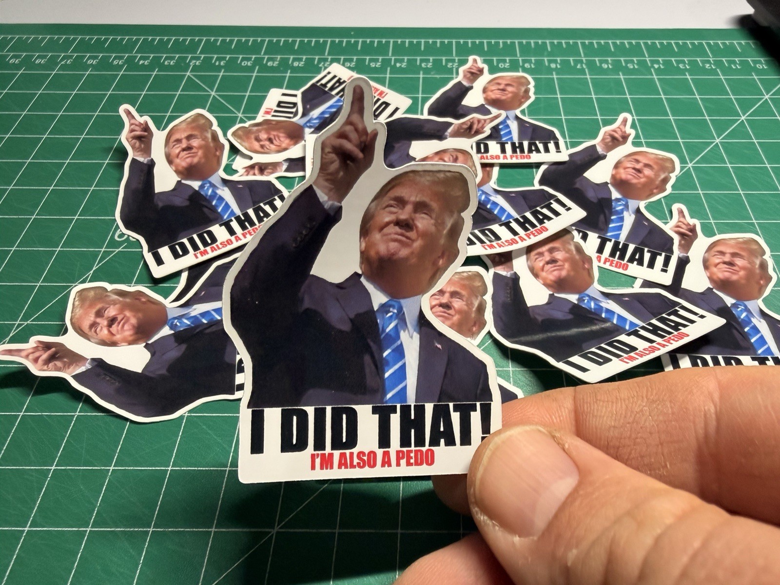 Trump “I DID THAT - I’M ALSO A PEDO” Stickers -10pc- Decals for Gas Pump