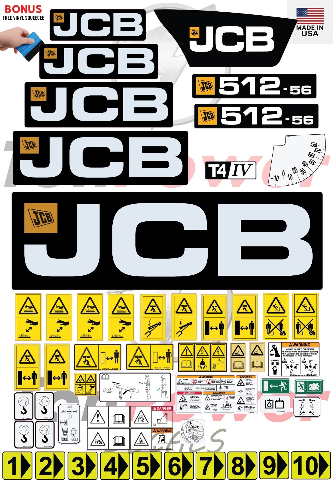 Fits JCB 512-56 (TIER 4) Decal Kit-Telescopic forklift 3M VINYL/FREE SHIPPING