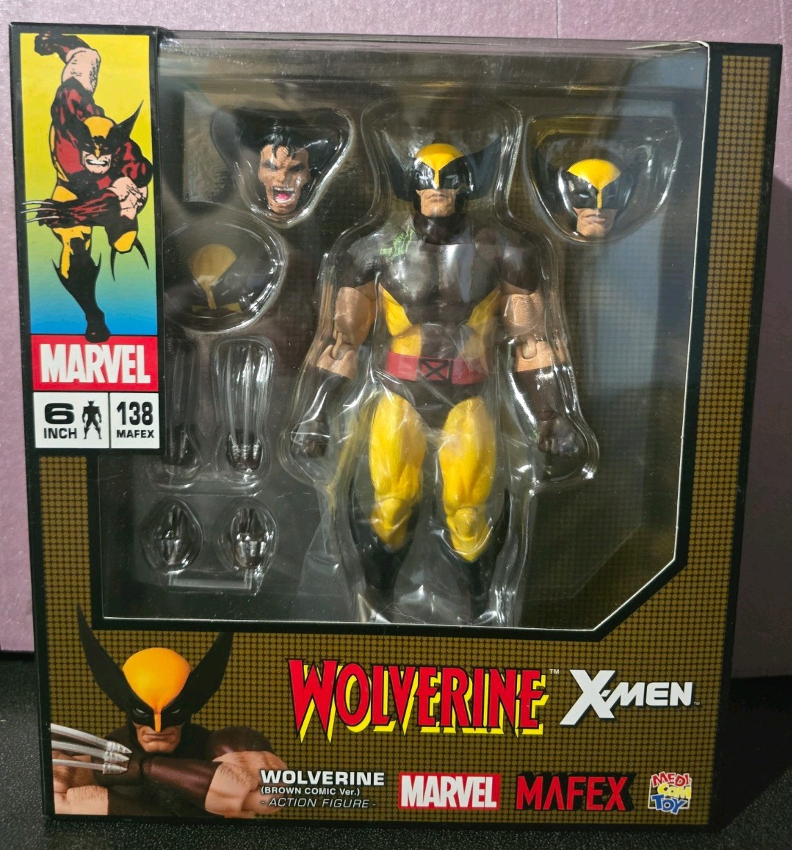 Mafex 138 Wolverine Brown Suit Comic Ver Reissue Medicom Toy Figure New Sealed Mafex 138 Wolverine Brown Suit Comic Ver Reissue Medicom Toy Figure New Sealed