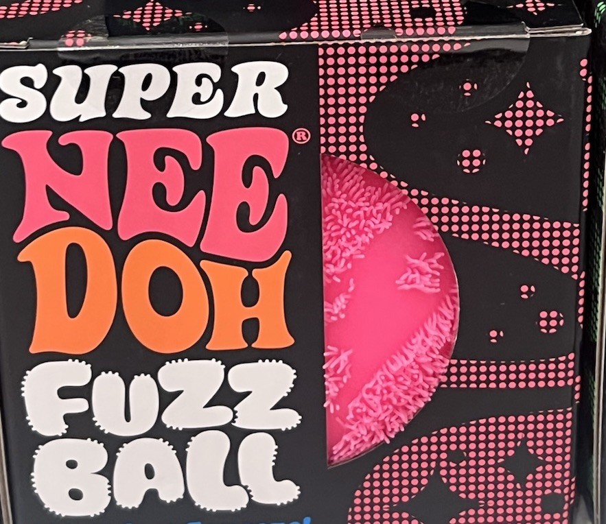 Super NeeDoh Fuzz Ball Velvet Giant XL Pink Stress Ball Fuzzball New