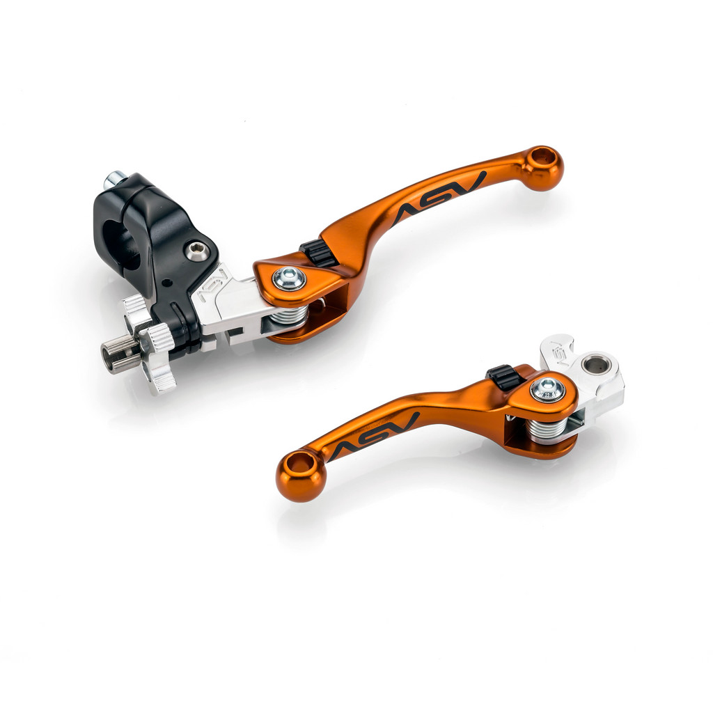 2008-2024 Suzuki RM-Z450 ASV Inventions F4 Brake & Clutch Lever PAIR PACK Orange
