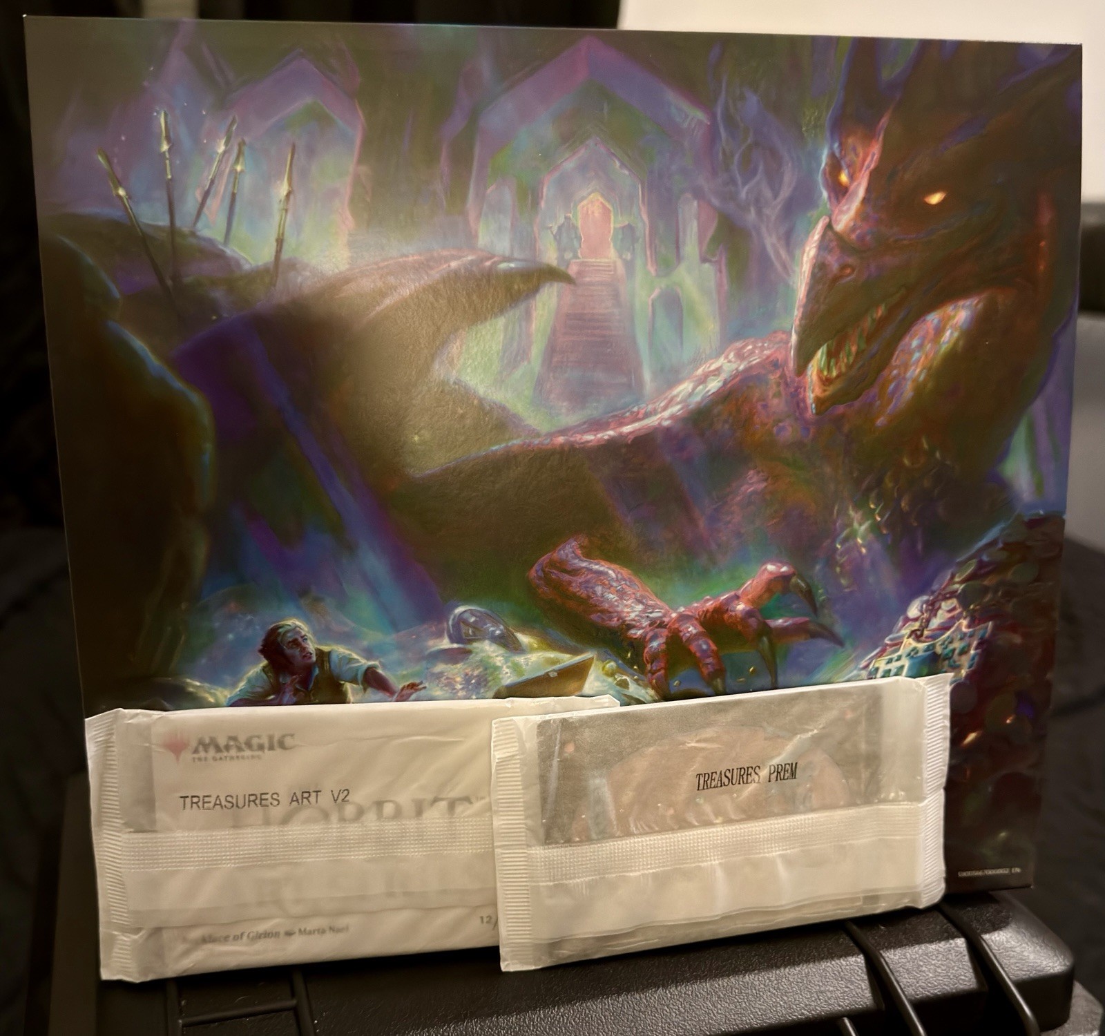 MTG The Hobbit Treasures of Smaug Scene Set Sealed Foils Art Cards Easel