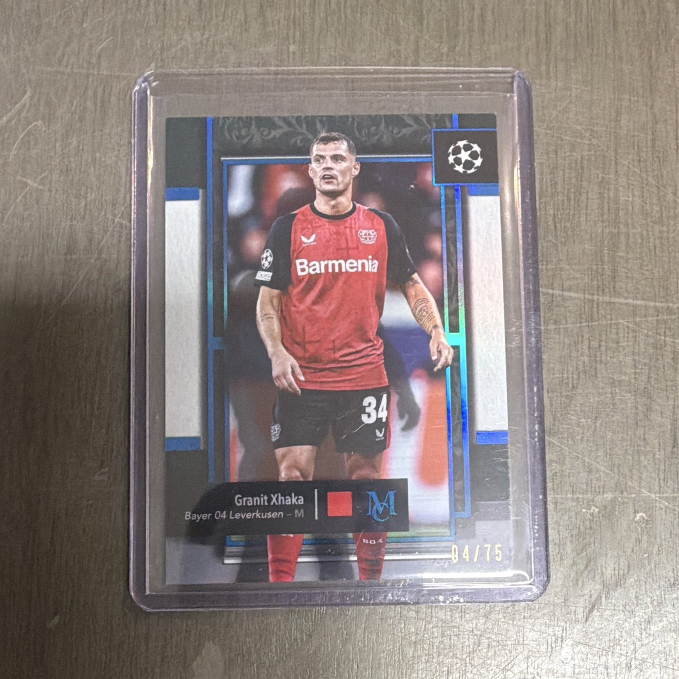 Topps Museum UEFA Champions League Granit Xhaka #34 Bayer 04 Leverkusen 04/75