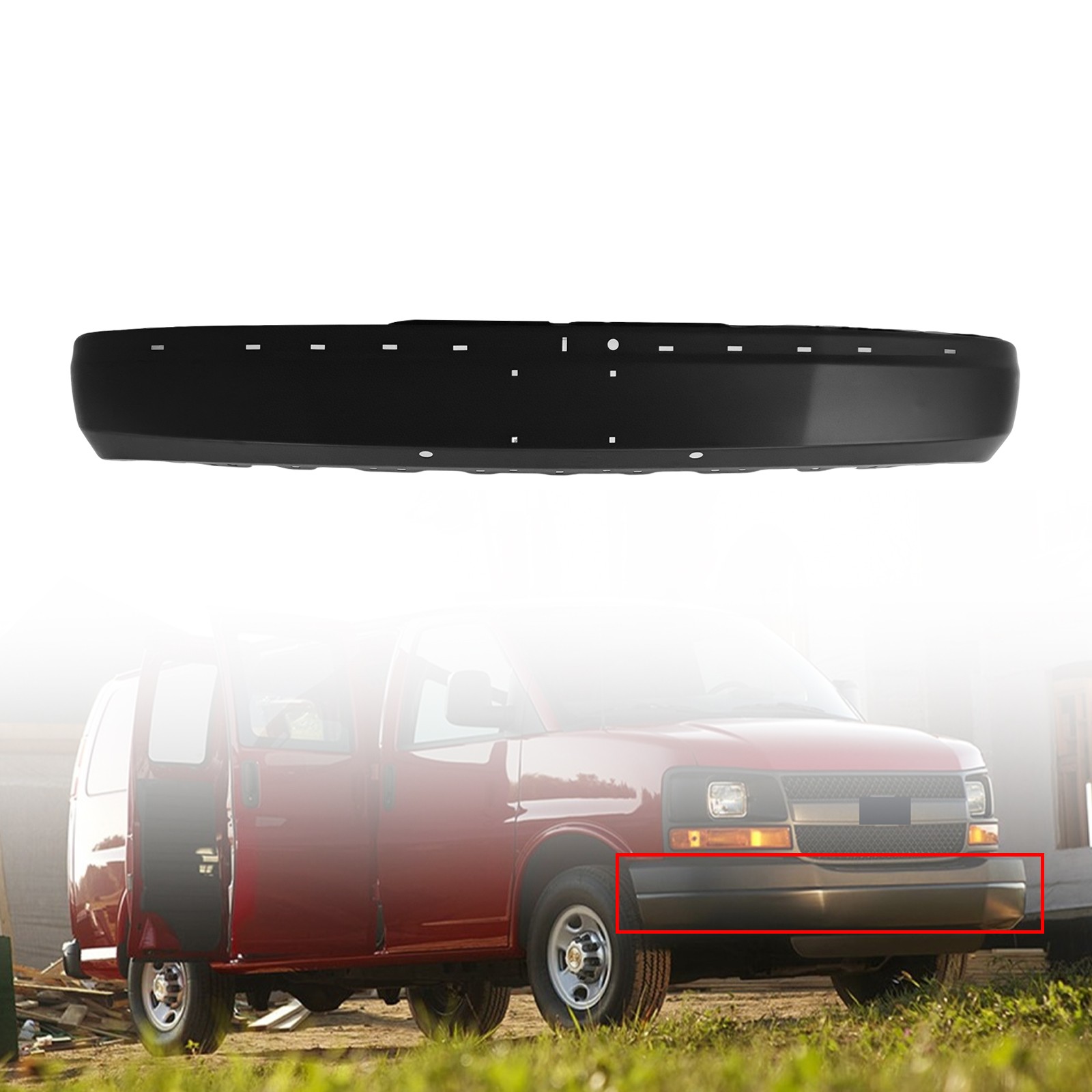 For 2003-2025 Chevy Express &GMC Savana ONE-PIECE Front Bumper Face Bar 15753327 For 2003-2025 Chevy Express &GMC Savana ONE-PIECE Front Bumper Face Bar 15753327