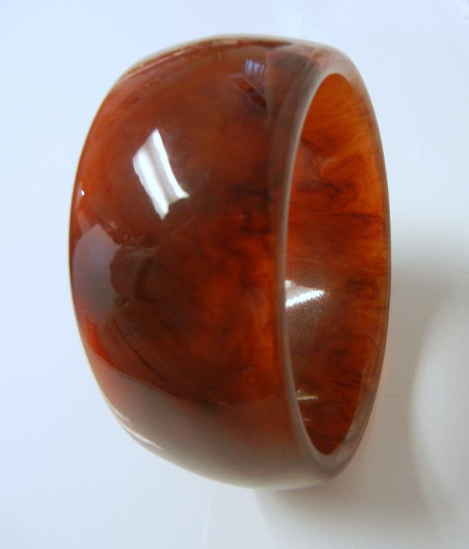 Vtg Simulate Turtle Shell Stunning Estate Old Plastic Whide Bangle Bracelet