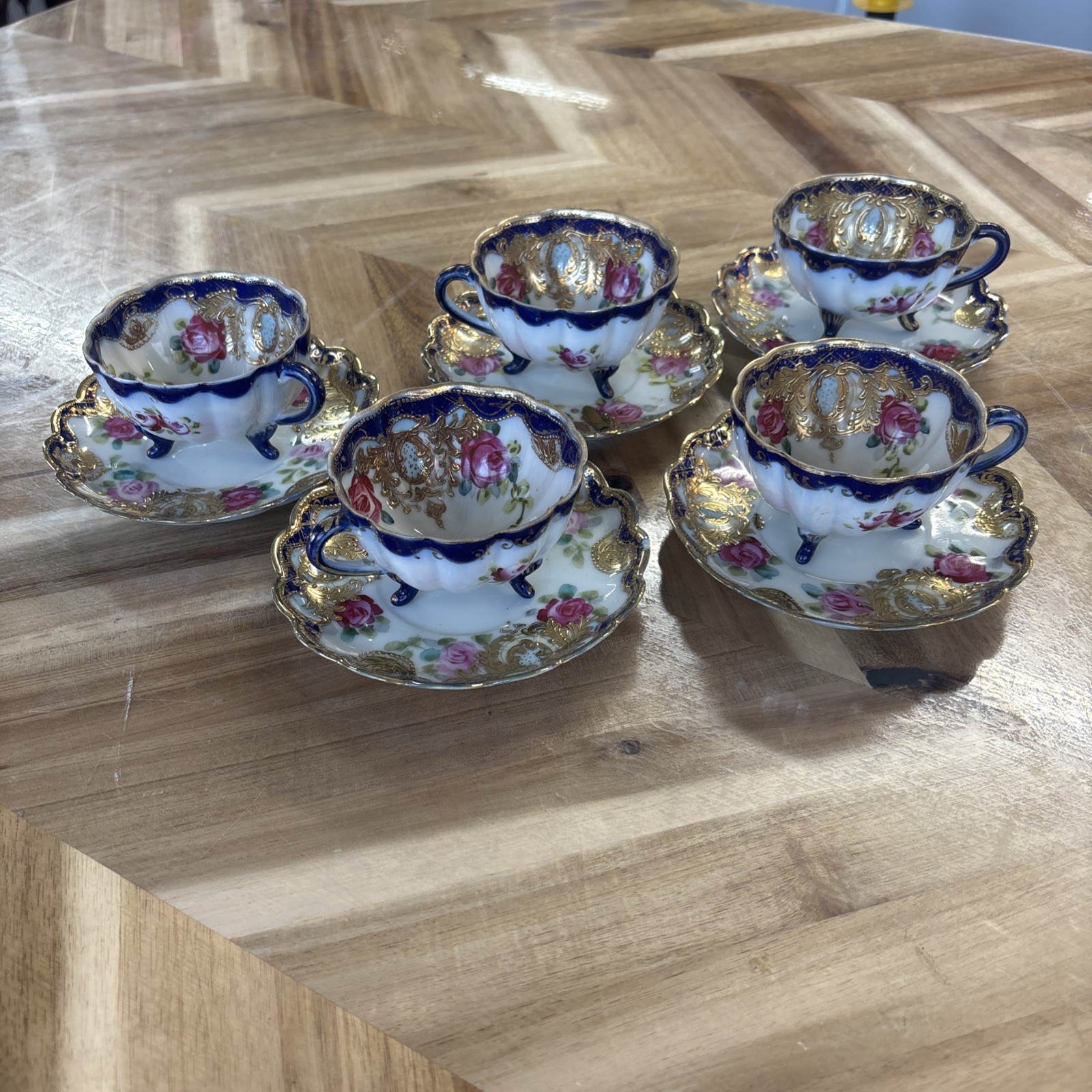 Nippon pre-1921 Morimura Bros. Old Noritake. Heavy gold Moriage. (10 piece) Nippon pre-1921 Morimura Bros. Old Noritake. Heavy gold Moriage. (10 piece)