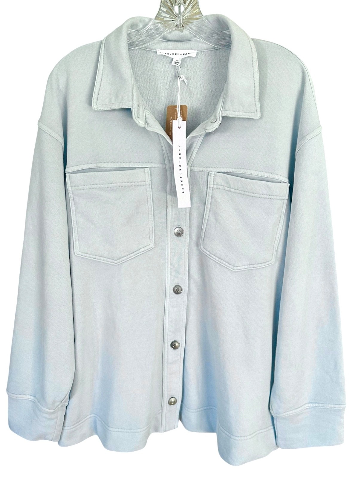 Jane & Delancey Women\'s Button Down Shirt Top Garment Dye Plus Size 2X Blue Jane & Delancey Women\'s Button Down Shirt Top Garment Dye Plus Size 2X Blue