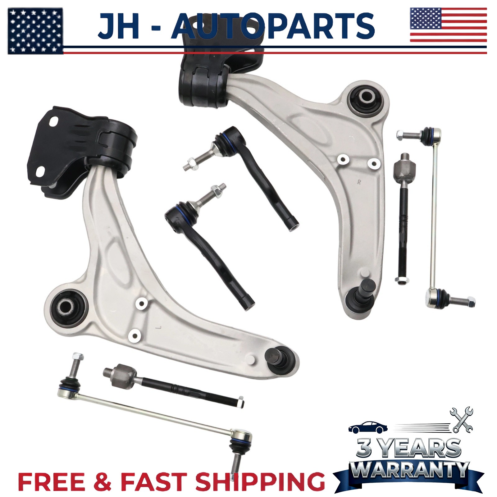 Front Lower Control Arms Tie Rods Sway Bars Fit For 15-24 Ford Edge Lincoln MKX Front Lower Control Arms Tie Rods Sway Bars Fit For 15-24 Ford Edge Lincoln MKX