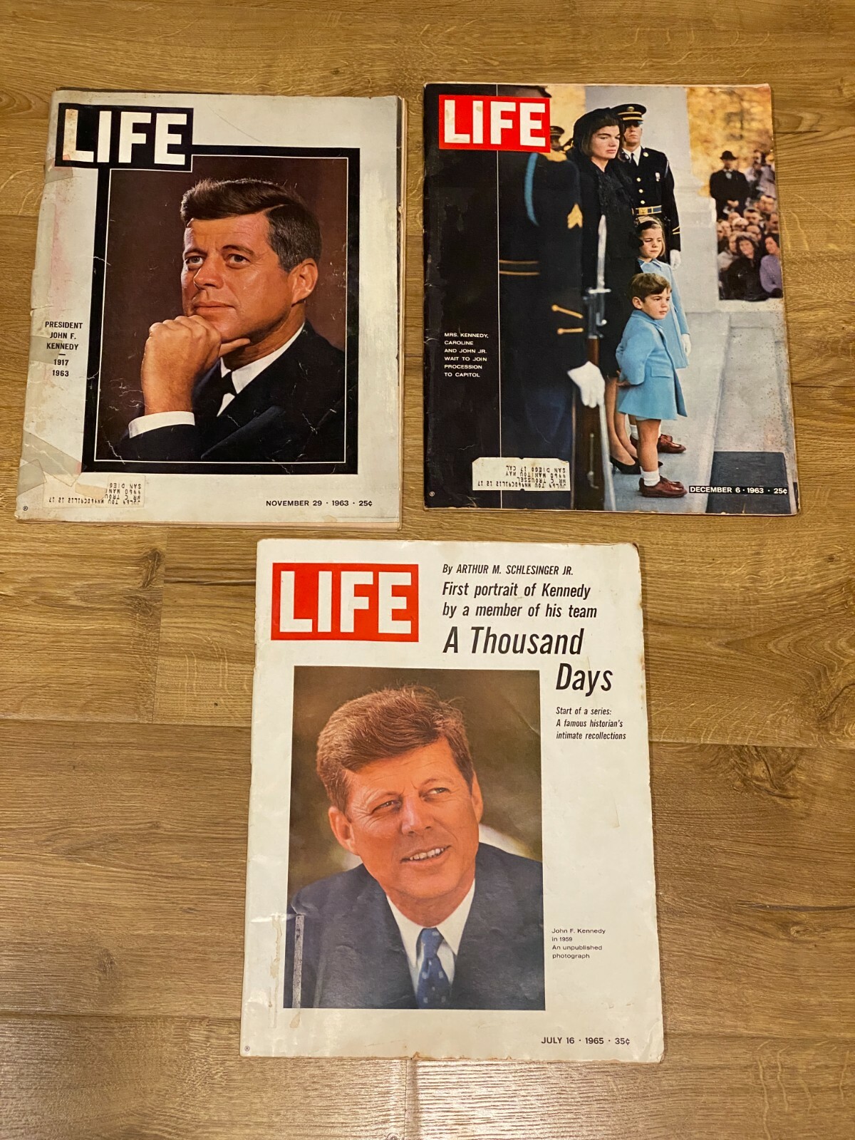 Lot of 3 Life Magazines JFK Kennedy Nov, Dec1963 - July 1965
