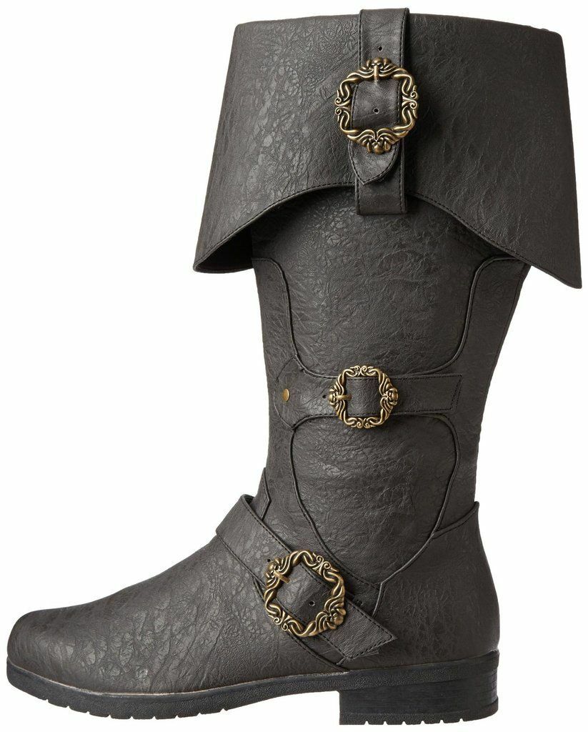 Adult Unisex Pirate of Caribbean Captain Black Halloween Costume Cosplay Boots