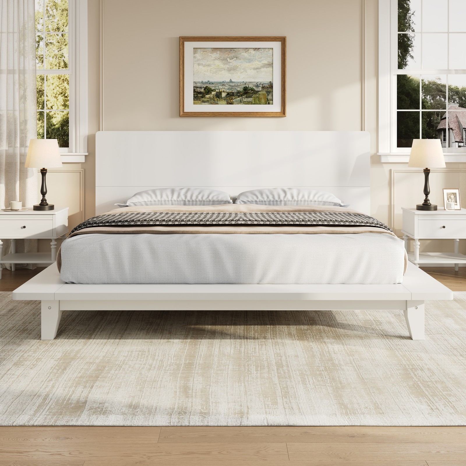 Full Modern Platform Bed White Solid Wood 83 Full Modern Platform Bed White Solid Wood 83