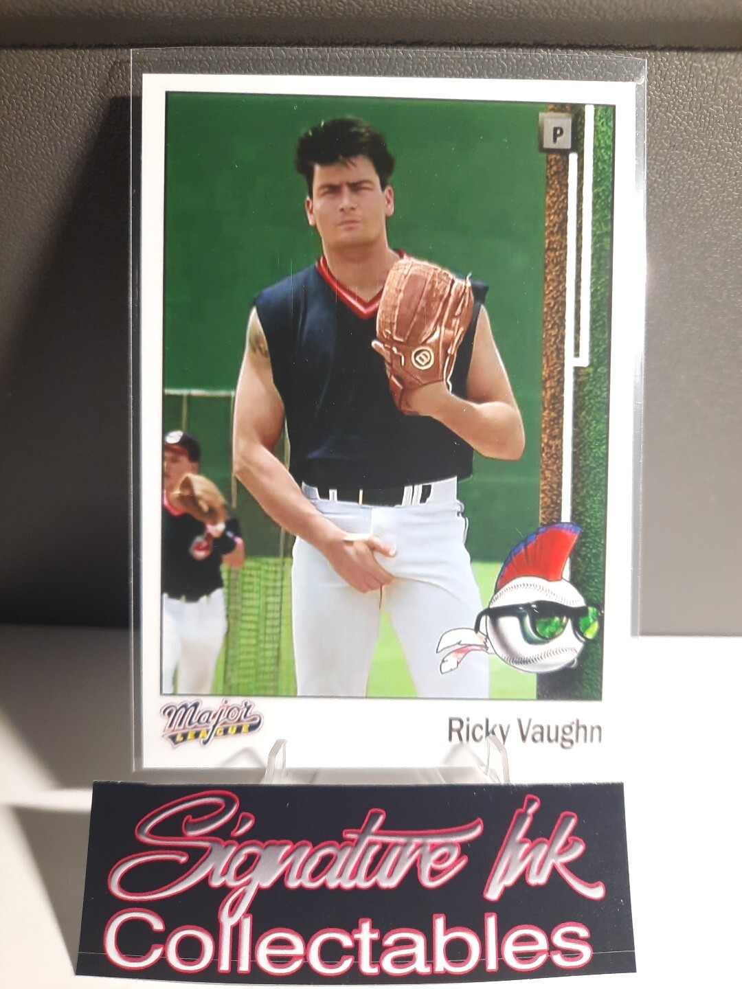 Ricky Vaughn / Charlie Sheen Custom Art Card - Major League Movie - Raw Card Ricky Vaughn / Charlie Sheen Custom Art Card - Major League Movie - Raw Card