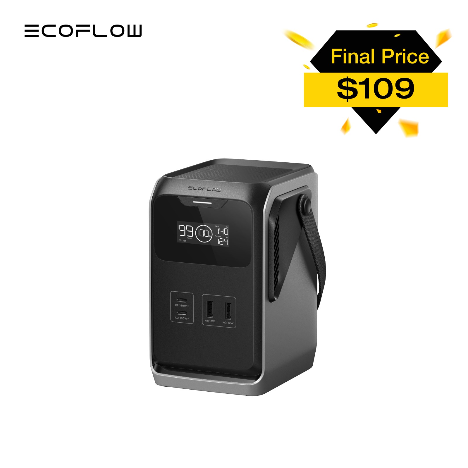 EcoFlow TRAIL 200 DC Portable Power Station 192Wh Battery 220W Solar Generator