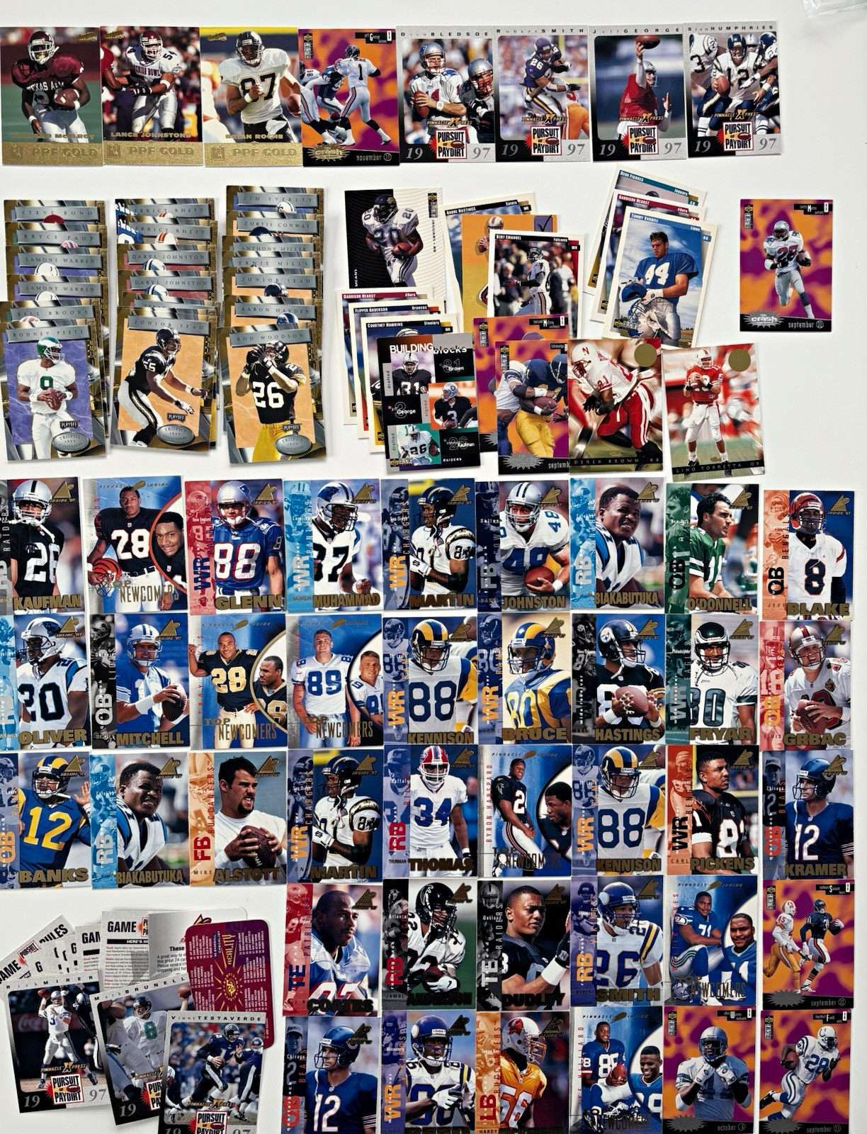 1996 - 1997 Donruss/Leaf Pinnacle Upper Deck NFL Football Card Lot Mixed Inserts 1996 - 1997 Donruss/Leaf Pinnacle Upper Deck NFL Football Card Lot Mixed Inserts