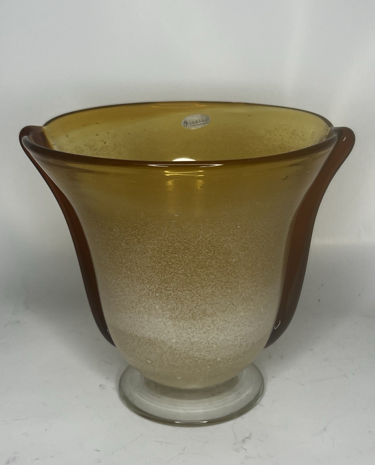 RARE HTF Fenton International “Golden Sand” Glass Vase w Sticker MINT RARE HTF Fenton International “Golden Sand” Glass Vase w Sticker MINT