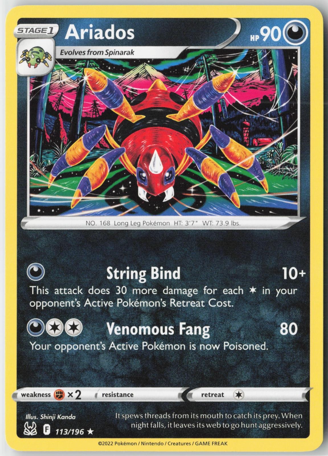 Ariados 113/196 Rare Lost Origin Pokemon NM Ariados 113/196 Rare Lost Origin Pokemon NM