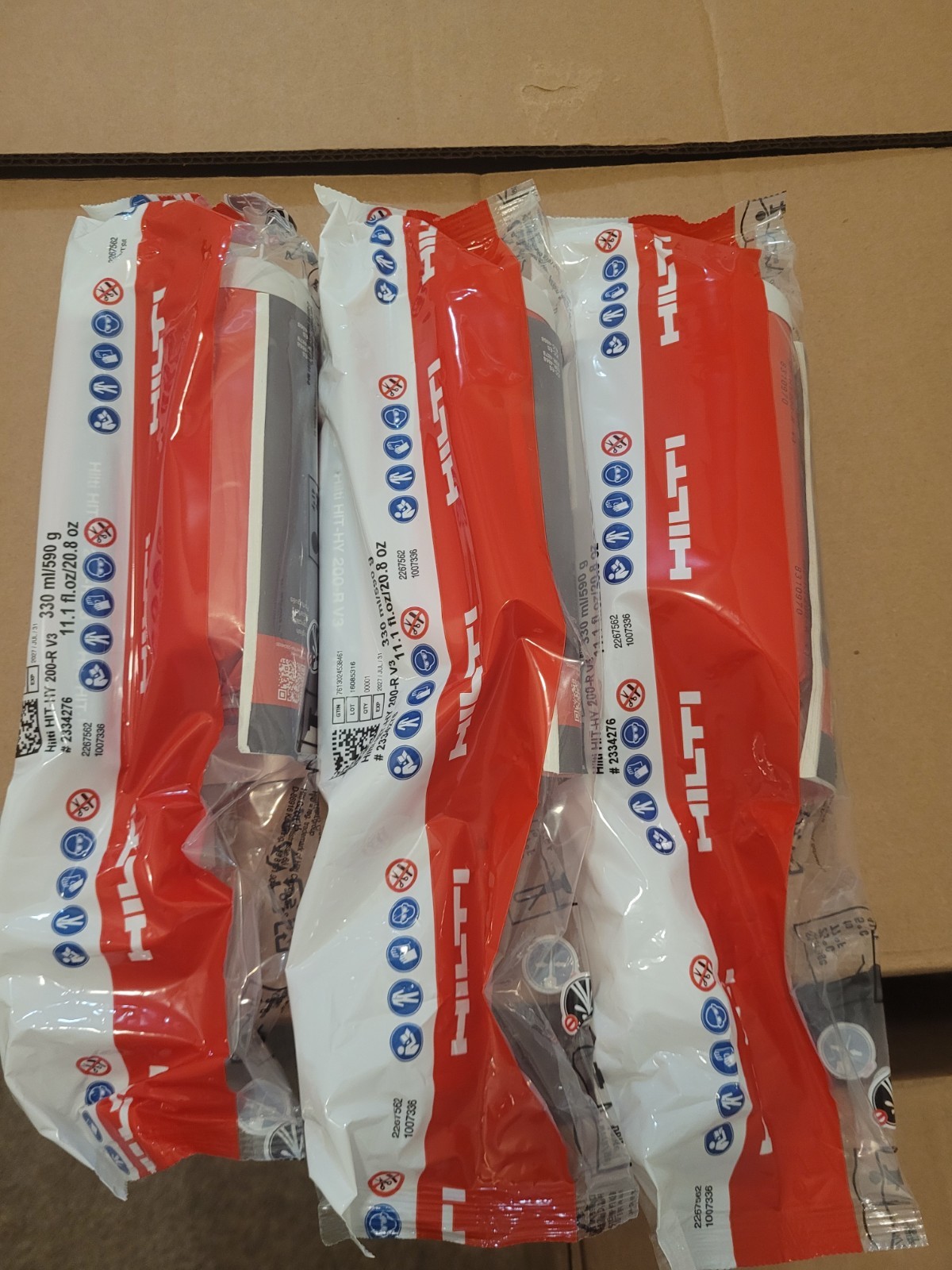 3pack Hilti HIT-HY 200-R V3 330/1 Epoxy ( 2334276 Exp 2027/Jul/17