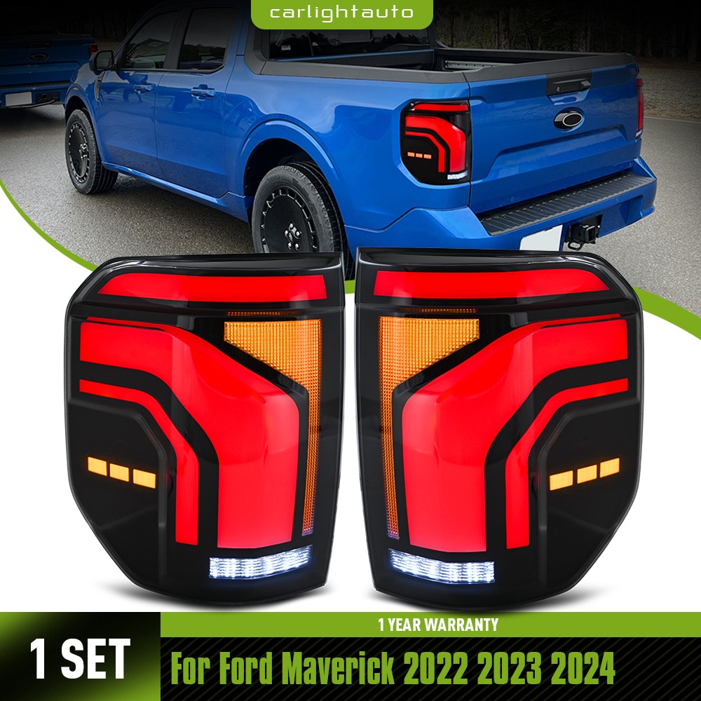 Pair Upgarde LED Tail Lights For Ford Maverick 2022 2023 2024 Rear Lamps Smoked Pair Upgarde LED Tail Lights For Ford Maverick 2022 2023 2024 Rear Lamps Smoked
