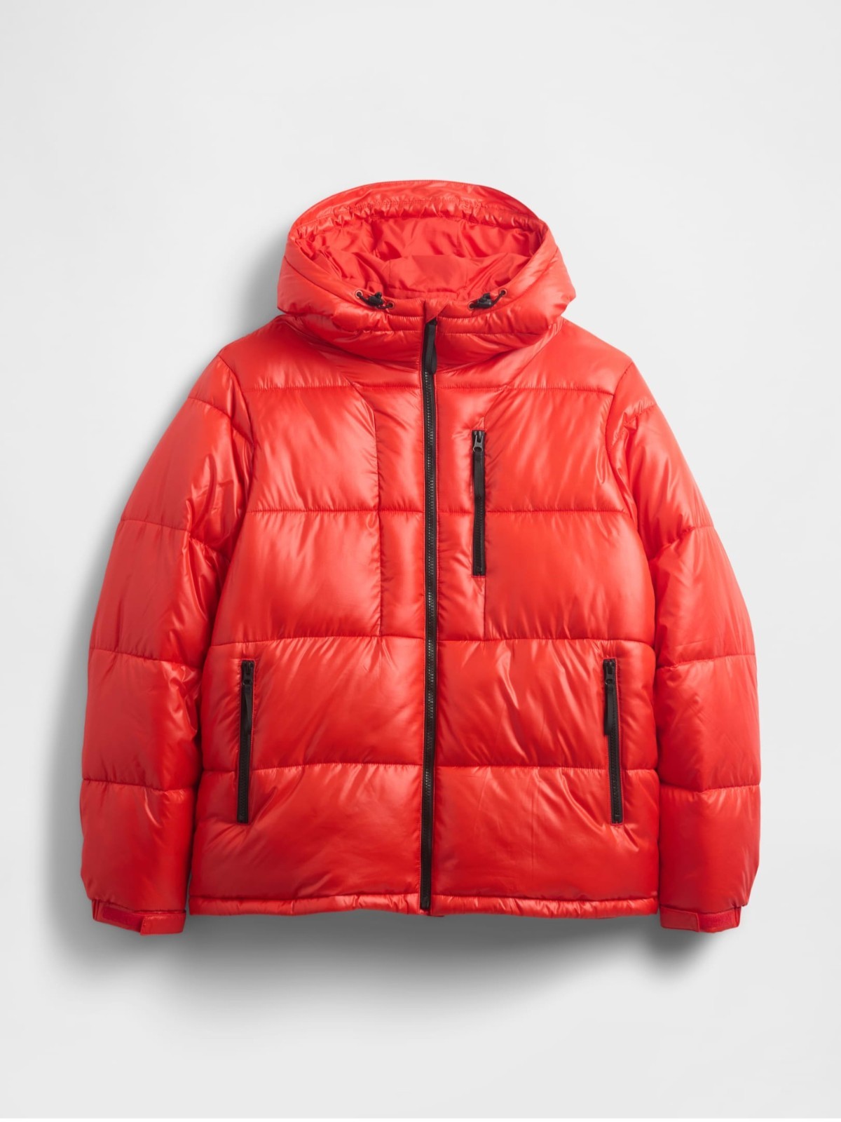 GAP Recycled Heavyweight Puffer Jacket Red Coat Vegan Thick  Mens Large NEW 