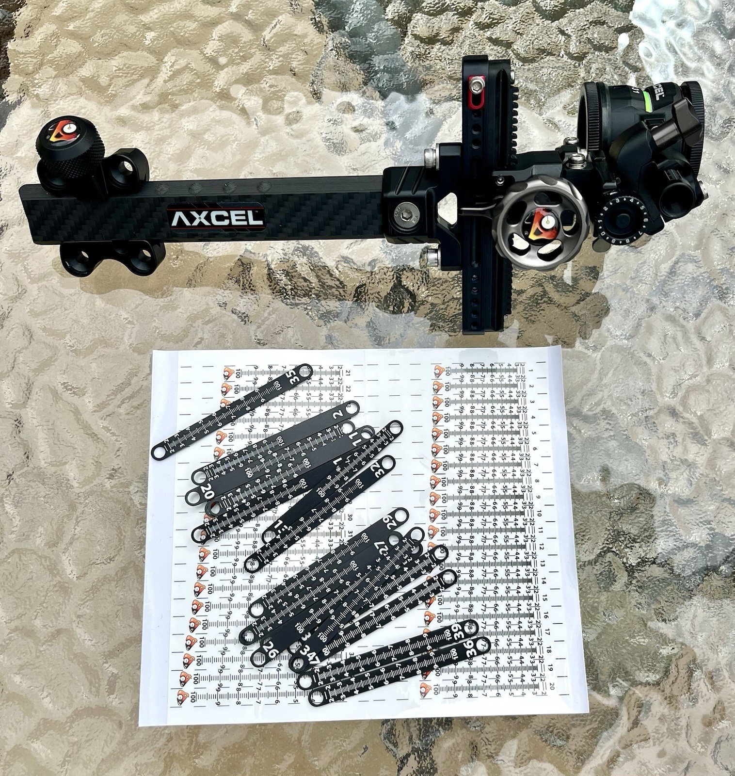 AXCEL Landslyde Carbon Pro Sight RH Single .019 Pin AV31 Scope & 6x Power Lens