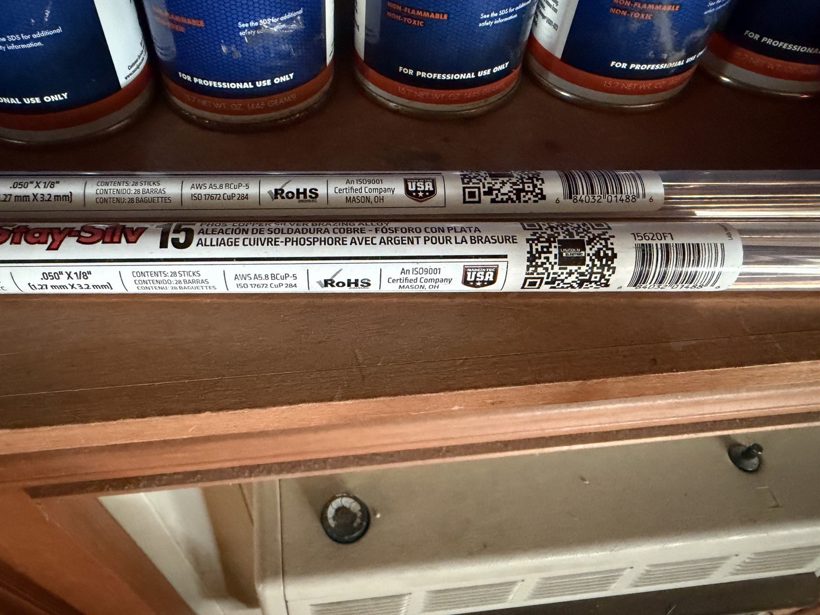 Harris Stay-Silv 15 Brazing Rods 18 in AWS A5.8 BCuP-5 15620F1 Harris Stay-Silv 15 Brazing Rods 18 in AWS A5.8 BCuP-5 15620F1