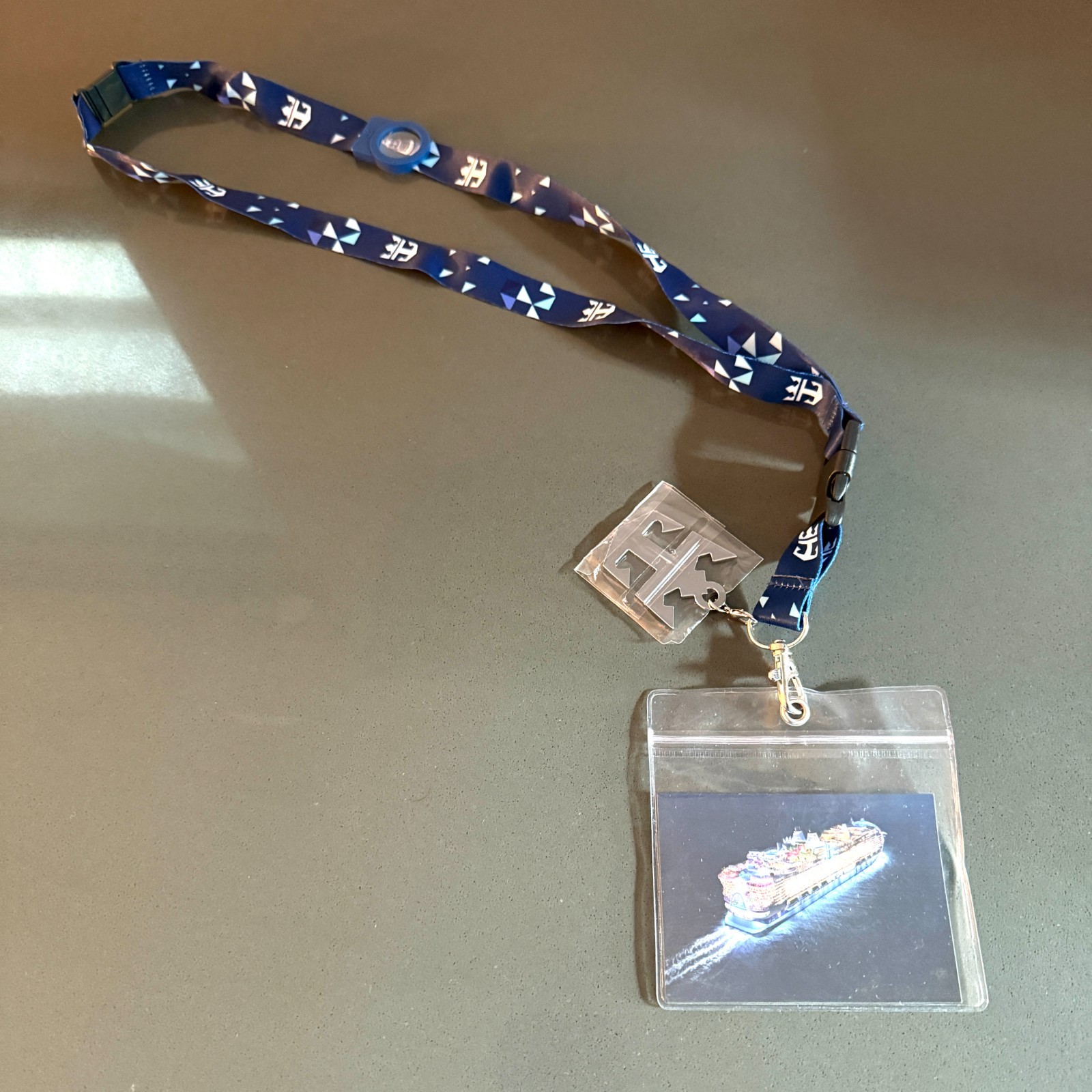 NEW Royal Caribbean Cruise Ship Lanyard with Metal Anchor Logo & ID Card Holder