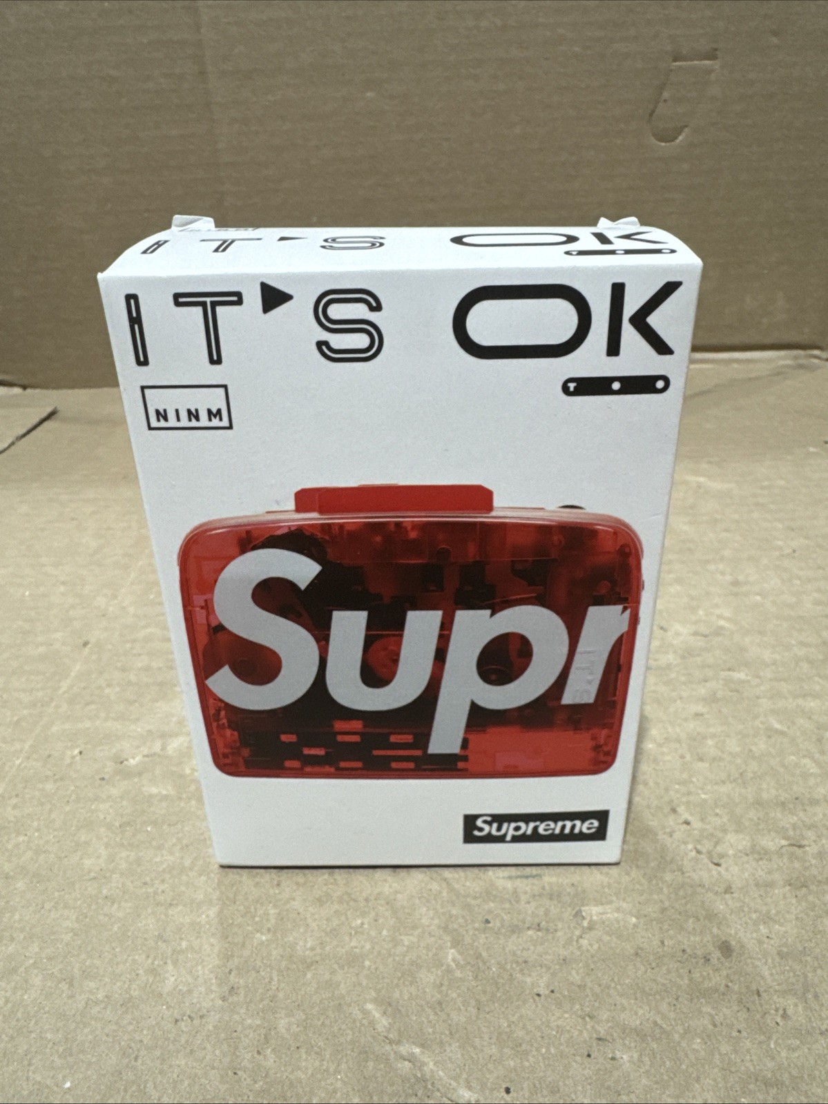 Supreme IT\'S OK TOO Red Transparent Cassette Tape Player Bluetooth NINM Lab Supreme IT\'S OK TOO Red Transparent Cassette Tape Player Bluetooth NINM Lab